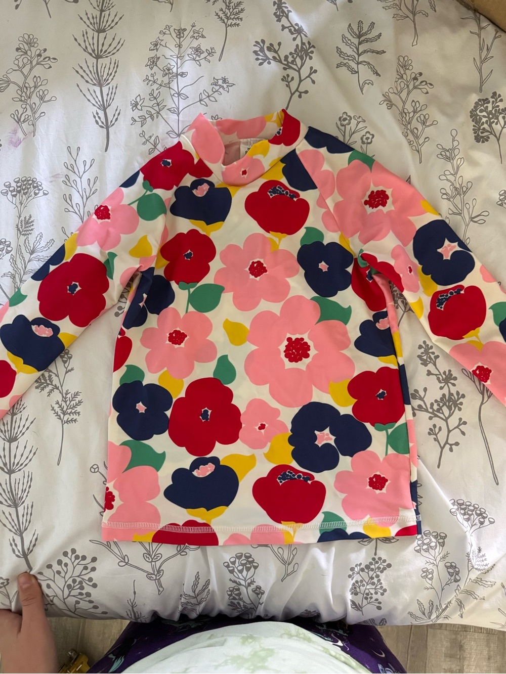 Mini Boden Pink Multi Floral Long-Sleeve Rashguard